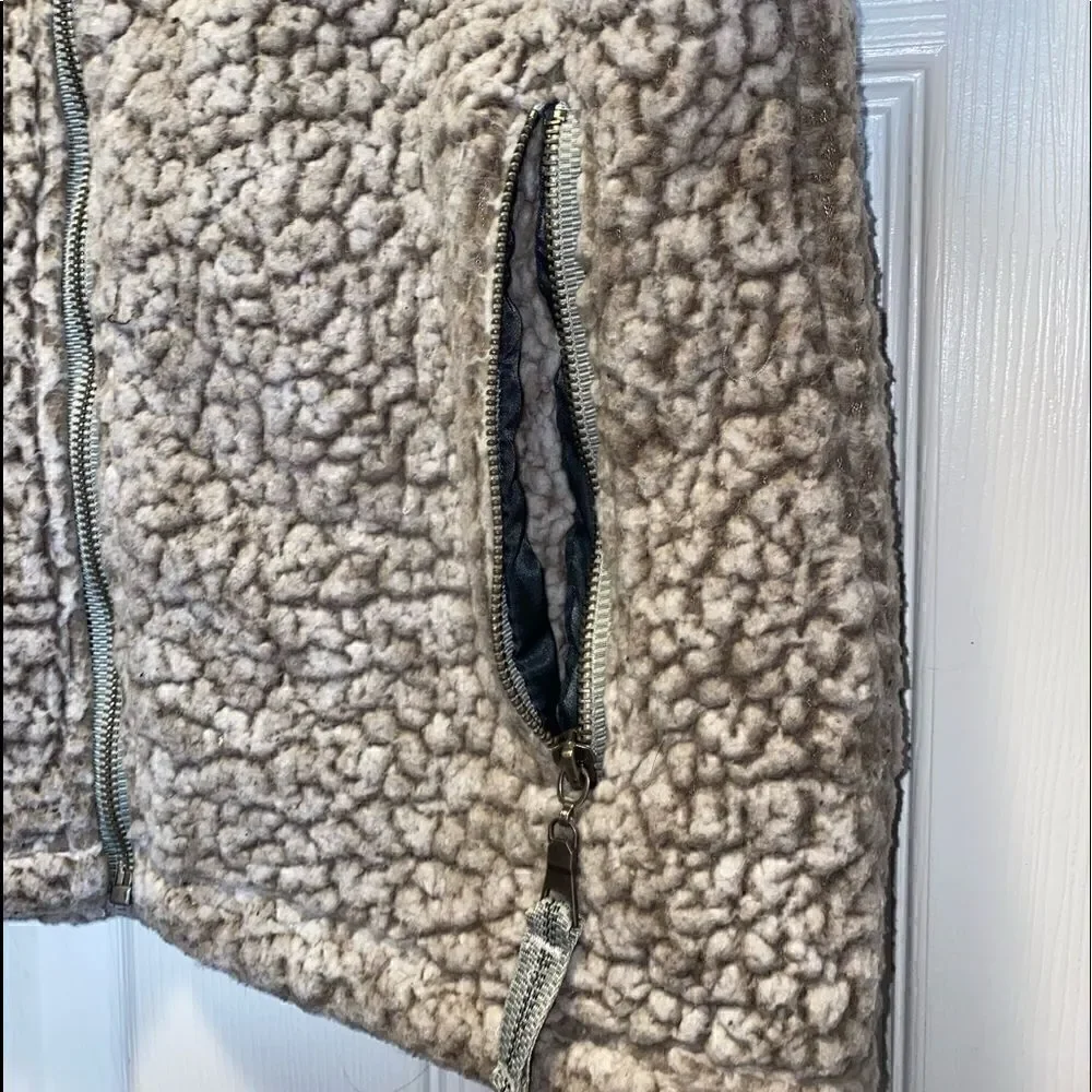 Women’s J. America Brown Fuzzy Vest size: Small